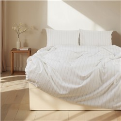 Постельное бельё 2-спальное SL Home Cotton lace, жаккард, белое