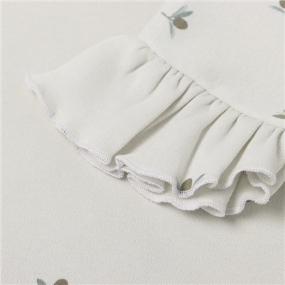 Футболка детская с рюшами «Крошка Я» Olives, рост 62-68, молочная