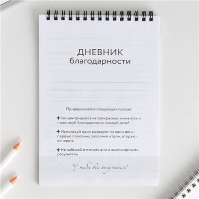 Дневник благодарности «Лучший день», формат А5, 30 листов