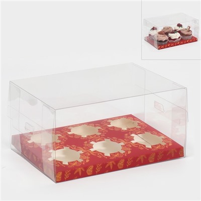 Коробка для капкейка «Новый год: Золото», 23×16×11.5 см