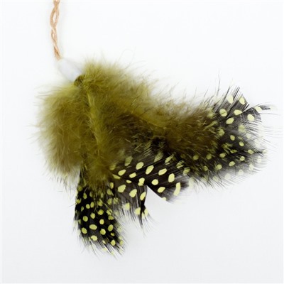 Игрушка для кошек с кошачьей мятой и перьями «Медведь», 10 см, с бубенчиком