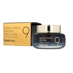 Farmstay Омолаживающий крем с муцином черной улитки и пептидами Black Snail& Peptide 9 Perfect Cream