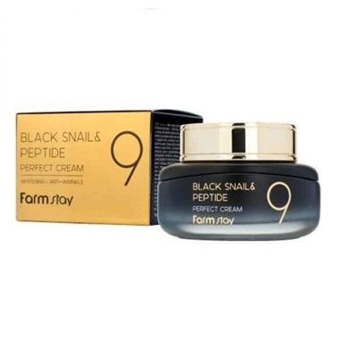 Farmstay Омолаживающий крем с муцином черной улитки и пептидами Black Snail& Peptide 9 Perfect Cream