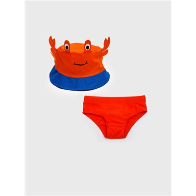 Комплект детский для мальчиков: плавки трикотажные, панама текстильная