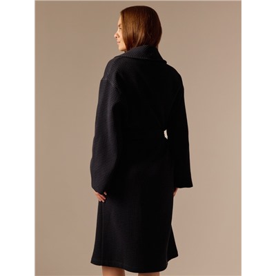 Халат вафельный женский SL HOME: Basic «Дарк Маре», размер 46-48, чёрный