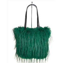 Женская сумка из искусственного меха, цвет зеленый