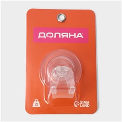 Держатель - крючок самоклеящийся Доляна Elemental, 6.3×6.5 см, прозрачный