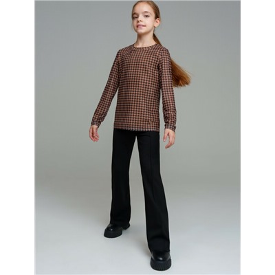 Фуфайка трикотажная для девочек (футболка с длинными рукавами)