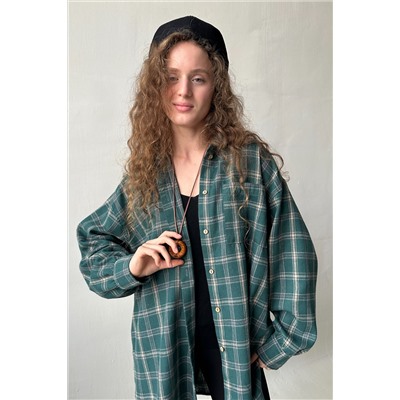 Рубашка женская  HUG077/14/Зеленый, бежевый