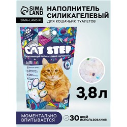Наполнитель впитывающий силикагелевый Arctic Art, 3.8 л, CAT STEP
