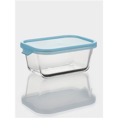 Контейнер, 800 мл, герметичный, пластиковая крышка, стекло, прозрачный