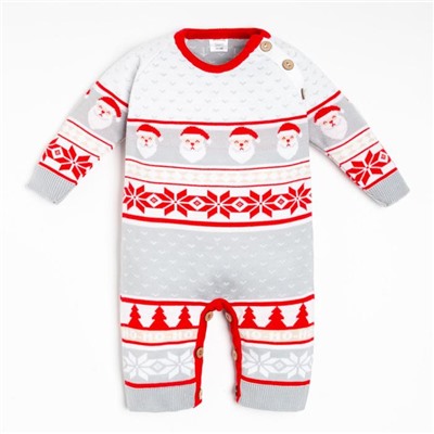 Комбинезон детский вязаный «Крошка Я» New Year, рост 62-68 см