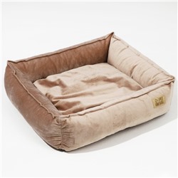 Лежанка для кошек и собак велюровая Pet Lab, 45×40×15 см, бежевая