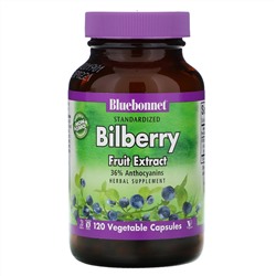 Bluebonnet Nutrition, Standardized Bilberry Fruit Extract, 120 Vegetable Capsules