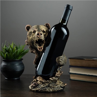 Подставка для бутылки «Медведь», под бронзу 15×16×25 см