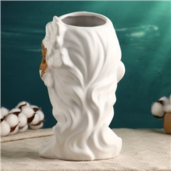 Фигурное кашпо для цветов «Лилит», 2 л, 26×19×15 см, керамика, белое