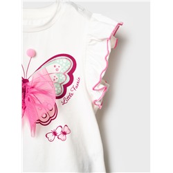 Комплект детский трикотажный для девочек: джемпер (футболка), юбка-шорты