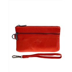 Женский кошелёк  из натуральной кожи, цвет коралловый