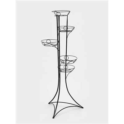 Подставка для цветов «Башня», d=17 см, чёрный