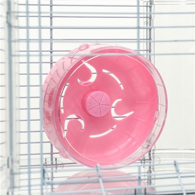 УЦЕНКА Клетка для грызунов с туннелем и наполнением, 32×21×55, см, розовая