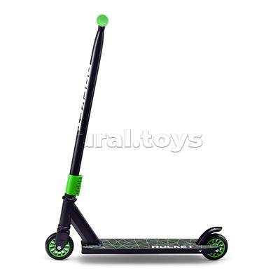 Самокат-снегокат трюковой в коробке (зелёный)