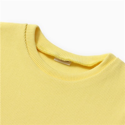 Футболка для девочки однотонная MINAKU: Basic line, жёлтая, рост 146 см