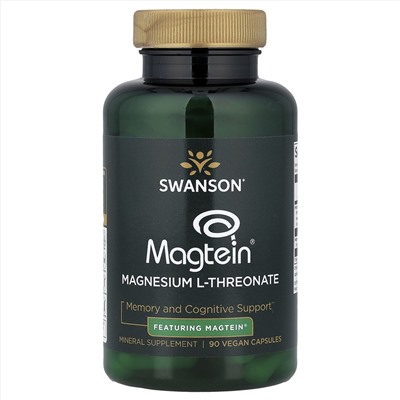 Swanson, L-треонат магния, 90 веганских капсул