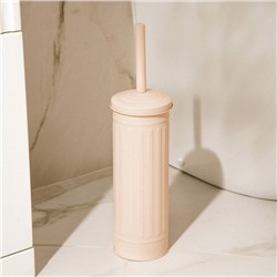 Ёршик для унитаза с подставкой SL Home, силиконовый, 9.6×9.6×39 см, бежевый