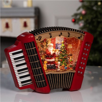 Фигура светодиодная «Волшебная гармонь», 18.5×6.3×23 см, музыка, батарейки ААх3 (не в комплекте), USB, свечение тёплое белое