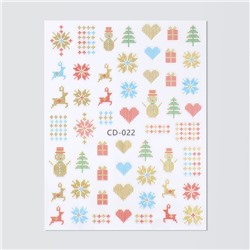 Наклейки для ногтей «Зимний орнамент», цвет разноцветный