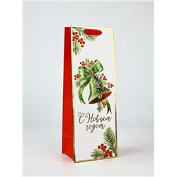 Набор пакетов под бутылку подарочных «С Новым годом», 3 шт., тиснение, 36×13×10 см