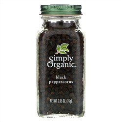 Simply Organic, Зерна черного перца, 2.65 унций (75 г)