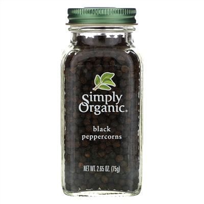 Simply Organic, Зерна черного перца, 2.65 унций (75 г)