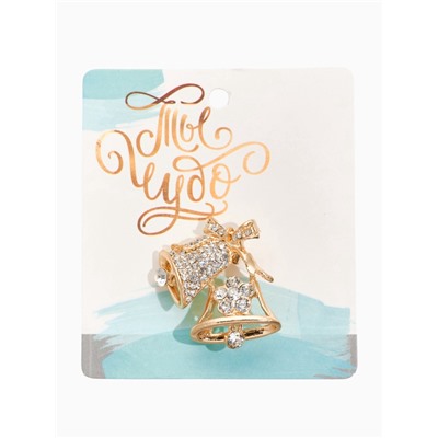 Брошь «Колокольчики», белая в золоте