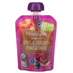 Happy Family Organics, Happy Kid, Organic Apple, Blueberry & Pomegranate, 4 Pouches, 3.17 oz (90 g) Each