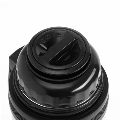 Термос универсальный, 1 л, 12.5×23.5 см, с широким горлом, на ремне, нержавеющая сталь, серебристый, чёрный