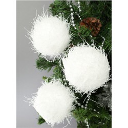 Новогоднее украшение Шары 3 штуки 8 см / WF-191 /уп 128/белые