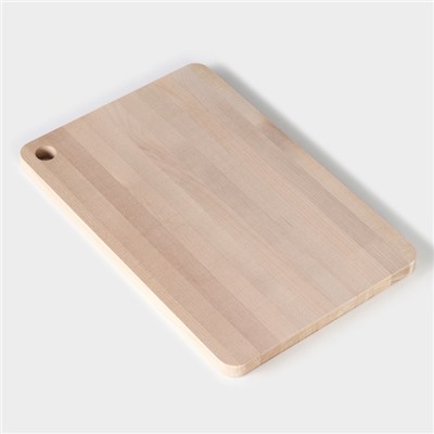 Доска разделочная деревянная с канавкой, 33×22×1.5 см, берёза