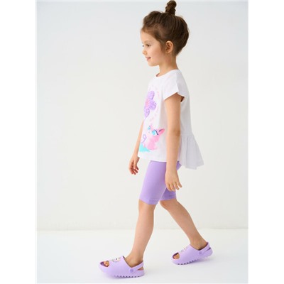 Комплект трикотажный для девочек: джемпер (футболка), брюки (легинсы укороченные)