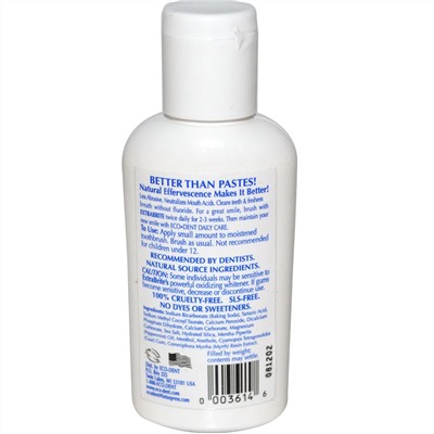 Eco-Dent, ExtraBrite, освежающая мята, отбеливатель для зубов, без фтора, 2 унции (56 г)