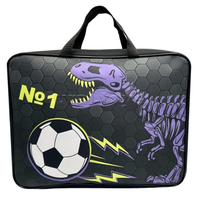 Папка - сумка "Дино" А4, боковина - 75 мм. Предназначена для хранения альбомов, рисунков и прочих принадлежностей для школы и творчества. Модель выполнена из  полиэстера. Папка оснащена текстильными ручками, имеется одно основное отделение на молнии с раз