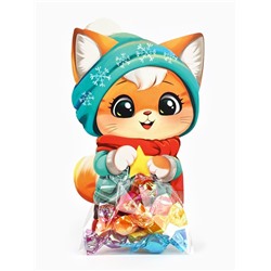 Пакетик под сладости на Новый год «Зимний котик», 6×11 см