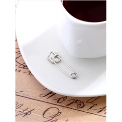 Булавка из серебра с эмалью родированная - Лапка 411035