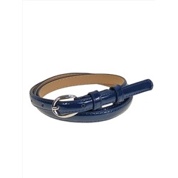 Ремень женский из лакированной искусственной кожи, цвет  тёмно синий