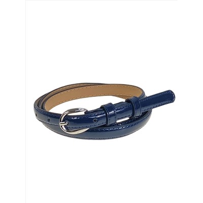 Ремень женский из лакированной искусственной кожи, цвет  тёмно синий