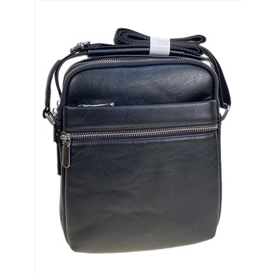 Сумка мужская из натуральной кожи, цвет черный