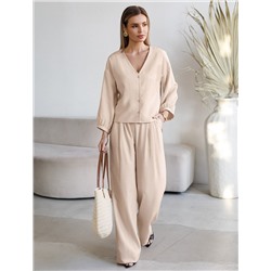 Укороченная блузка с V вырезом из плотного лиоцелла