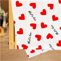 Простыня для бани «Сердечки» 150×180±5 см, 100% хлопок, вафельное полотно, 160 г/м²