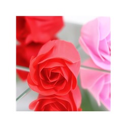 Мыльные розы, красные оттенки, набор 12 шт., в коробке