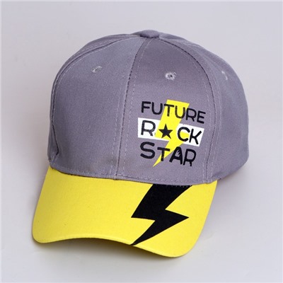 Кепка детская Future rock star, серая, р-р 54